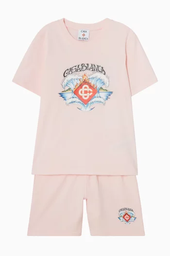 تي شيرت بطبعة أمواج قطن