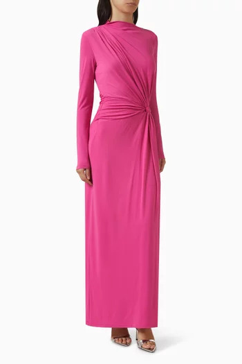 June Gathered Dress in Knit Jersey