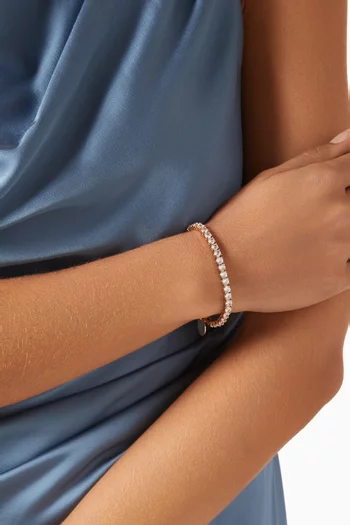 Tennis Crystal Bracelet in Gold-plated Brass