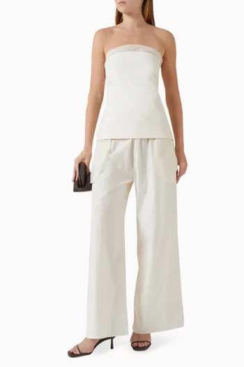 Tracey Wide-leg Pants in Silk Blend