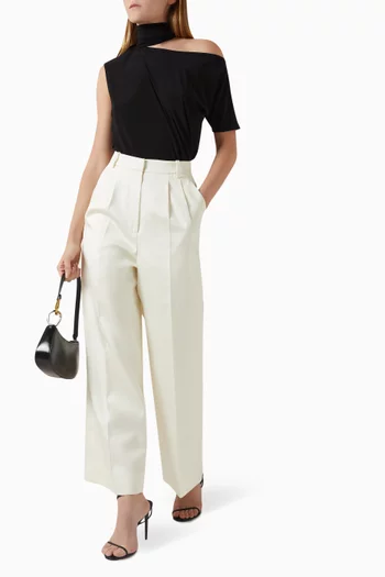 Dove Wide-leg Pants in Cupra Rayon Blend