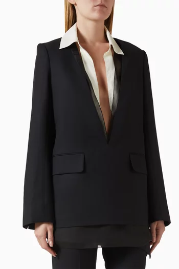 Nith Collar-detail Blazer in Cupra Rayon Blend