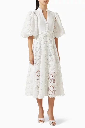 فستان بروميليا متوسط الطول دانتيل