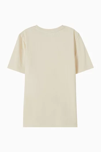 تي شيرت بطبعة شعار الماركة قطن