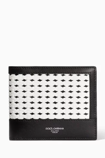 محفظة ثنائية الطي جلد حبيبي