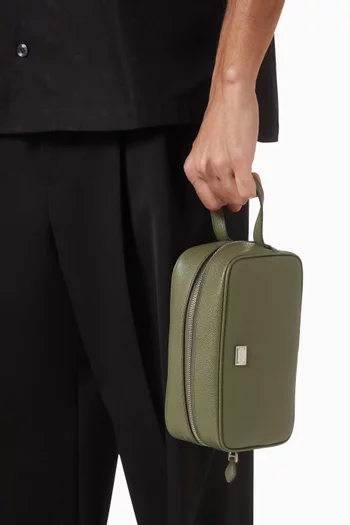 Logo-plaque Travel Pouch in Alpine Leather