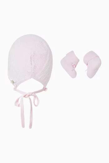 Alaia Bonnet & Booties Gift Set in Cotton
