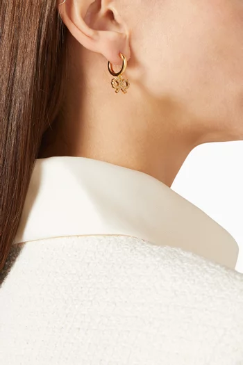 Bow Hoop Earrings in Gold-plated Brass