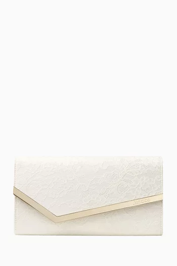 Emmie Clutch in Lace-embossed Leather