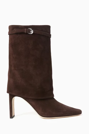 حذاء بوت والي قابل للطي بكعب 90 مم شمواه