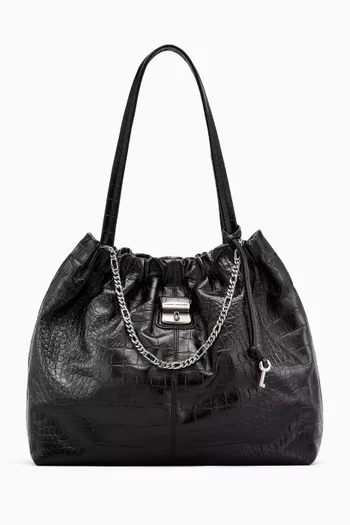 حقيبة يد كريستينا جلد بنقشة جلد التمساح