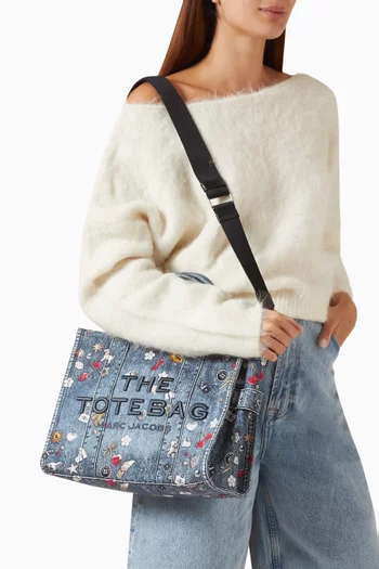 Medium Trompe L'Oeil Trinket Tote Bag in Canvas
