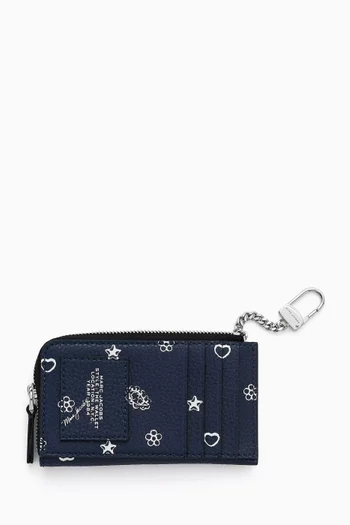 The Top Zip Multi Wallet in Grained Leather