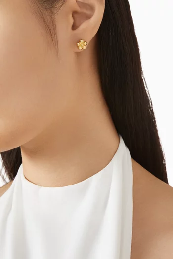 Daisy Balloon Stud Earrings in Plated Brass