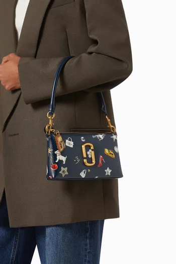 The Snapshot Convertible Shoulder Bag in Trinket-print Leather