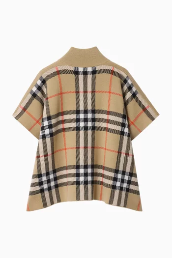 كاب بنقشة مربعات صوف