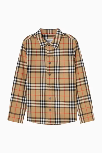 Owen Check-print Shirt in Cotton