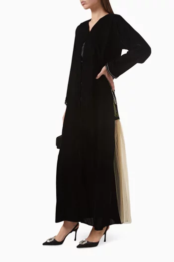 Embellished Abaya in Velvet