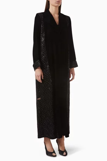 Embellished Abaya in Velvet