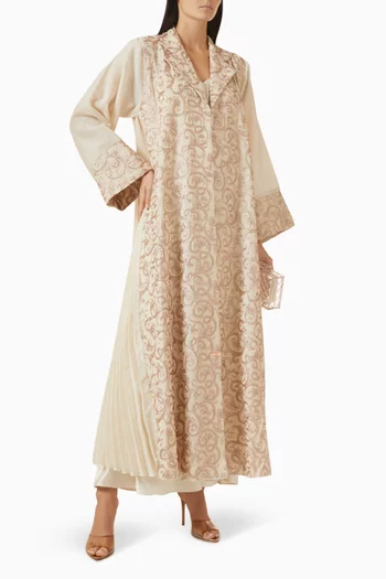 Embroidered Abaya in Linen