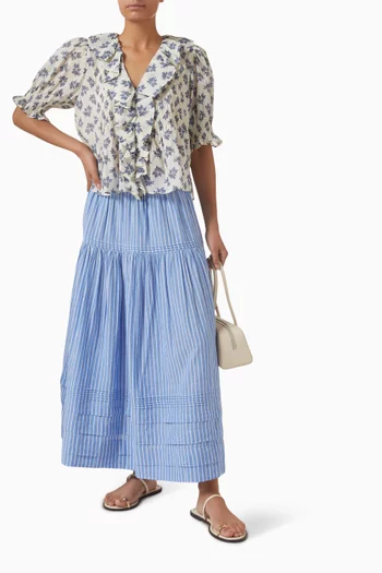 Henri Floral-print Top in Organic-cotton