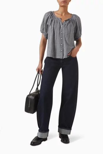 June Check Top in Cotton