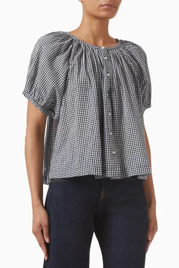 June Check Top in Cotton