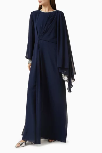 فستان تانيا مزين بتطريزات شيفون