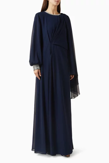 فستان تانيا مزين بتطريزات شيفون