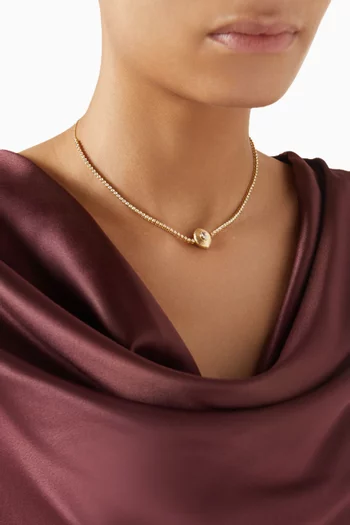 قلادة مرصعة بماس ماركيز ذهب ‏أصفر عيار 18