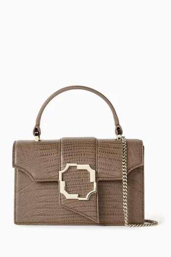 Mini Audrey Handbag in Lizard-embossed Leather