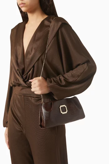 Vittoria Clutch Bag in Lizard-embossed Leather