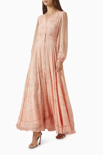 قفطان طويل بنقشة