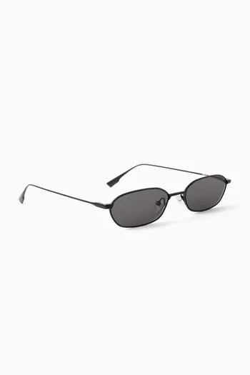 Niklaus Rectangle Sunglasses in Stainless Steel