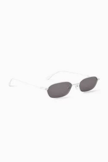 Niklaus Rectangle Sunglasses in Stainless Steel