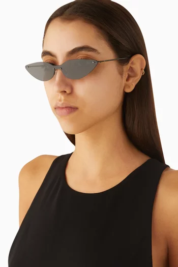 Celest Cat-eye Sunglasses in Stainless Steel