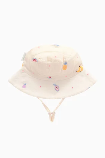 Embroidered Fruit Bucket Hat