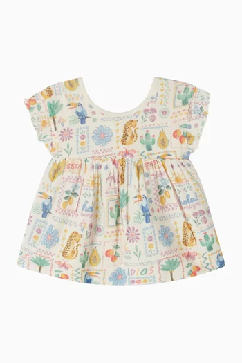Postcards Dress in Organic Cotton Muslin