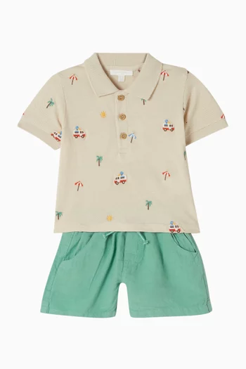 شورت فضفاض مزيج كتان