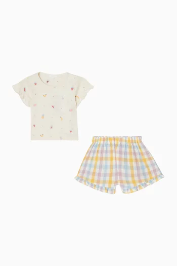 طقم بنقشة فواكه، قطعتان