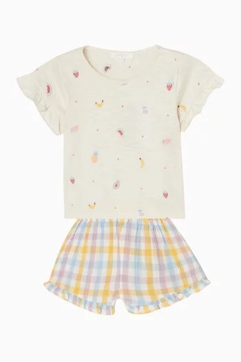 طقم بنقشة فواكه، قطعتان