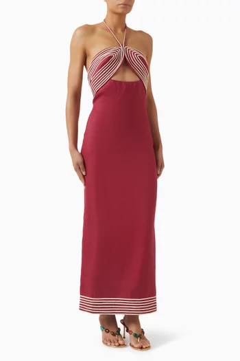 Calma Halterneck Dress in Linen