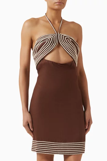 De Coco Halterneck Dress in Linen