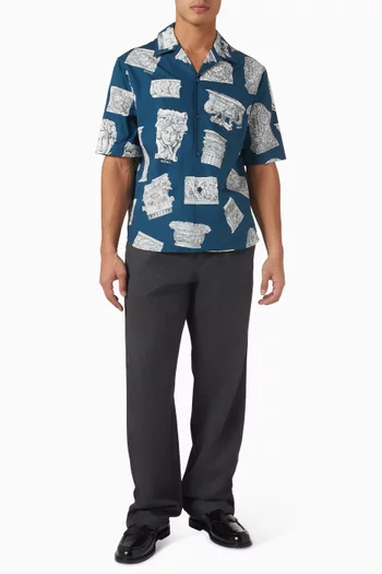 Medusa Sculpture-print Shirt in Cotton-poplin