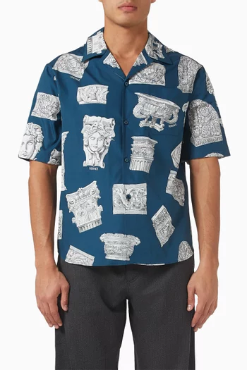 Medusa Sculpture-print Shirt in Cotton-poplin