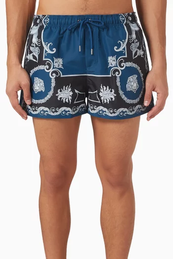 Mythic Barocco-print Swim Shorts in Nylon