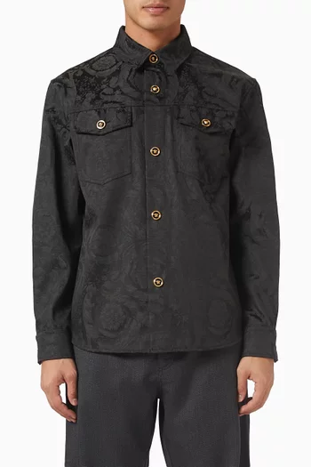 قميص بنقشة باروكية جاكار مزيج قطن