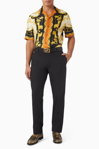 Hall of Heroes-print Shirt in Silk-twill