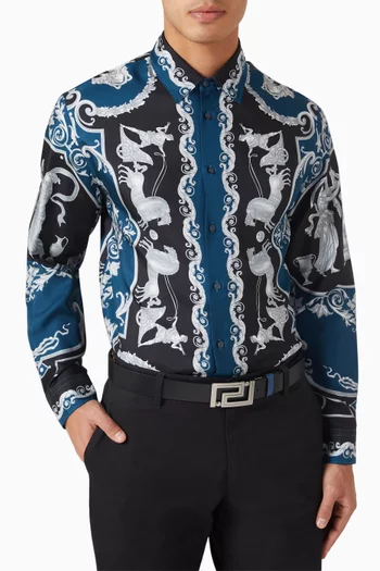 Greca Reversible Belt in Leather