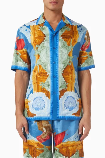 Affresco-print Shirt in Silk-twill